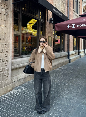 OPS LA MODE12.1420:00 小包子心同款麂皮复合全羊毛皮毛一体外套