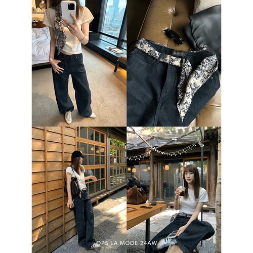 OPS LA MODE  对标品牌高级感红边赤耳丹宁原色牛仔裤