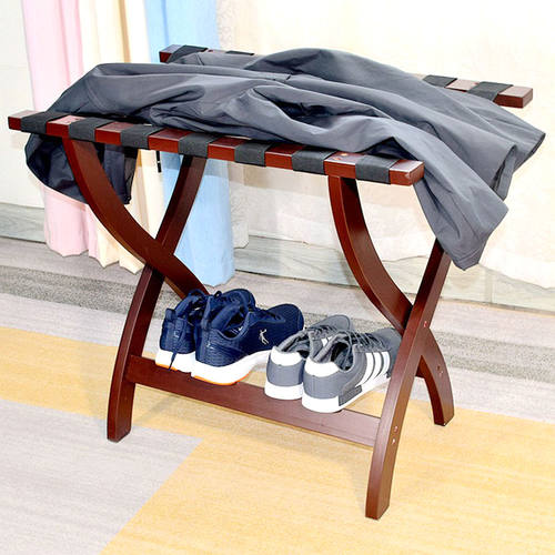 卧室床头收纳折叠落地置物架实木