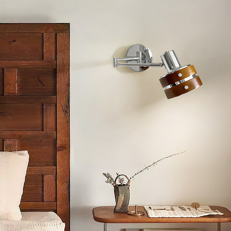 遥臂伸缩卧室床头灯长臂壁灯中古