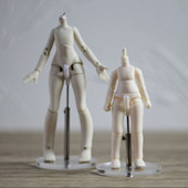 支架12分BJD娃娃站立支架OB11可用透明亚克力可调节不锈钢支架