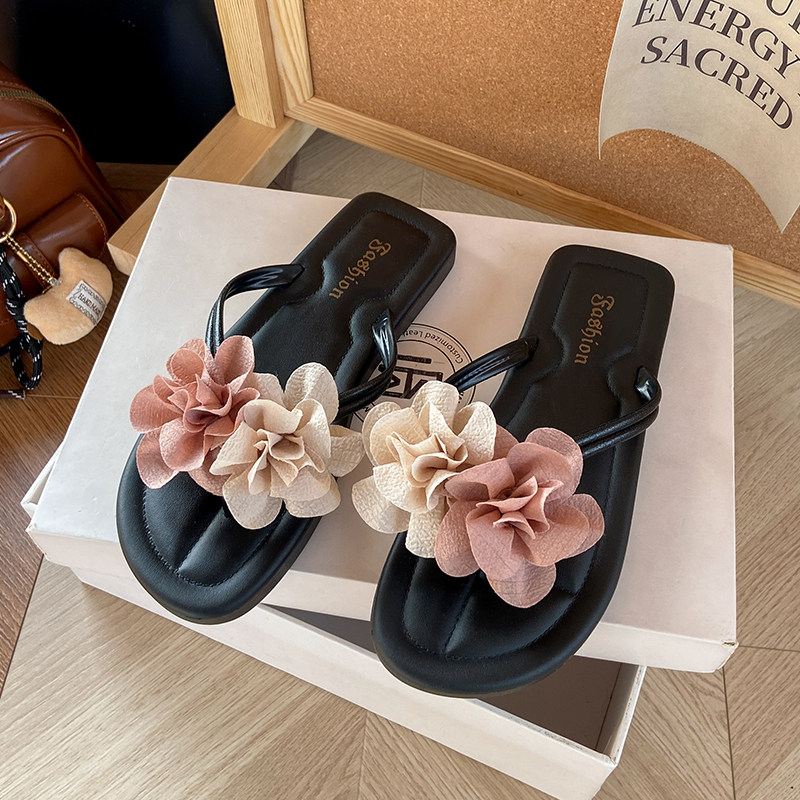 植物花卉防水台花朵公主风夹脚人字拖凉拖鞋平底人字拖鞋女外穿,女鞋,人字拖,淘宝优惠券,粉丝福利购,淘宝优惠卷