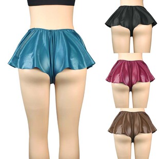 leather faux casual shorts pleated Large skirt size