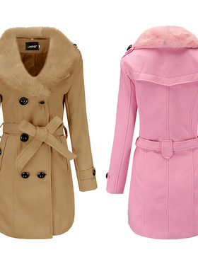 Women big size 5xl 4xl windbreaker double-sided woolen coat