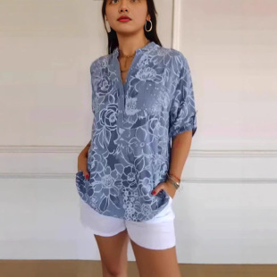 shirt Women sleeved long printed