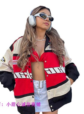 printed casual long sleeved windbreaker motorcycle jacket