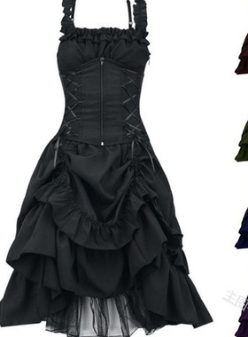 Irregular design strap waist dress strapless skirt 连衣裙