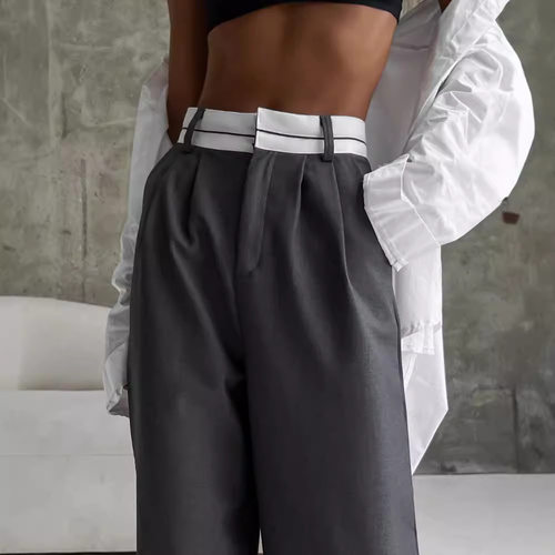 Fashionable slimming casual pants, floor length suit pants