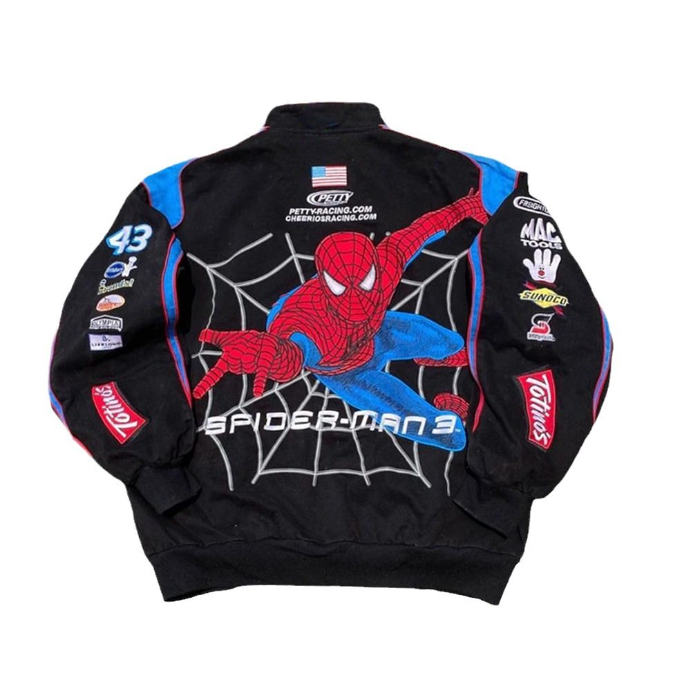 Spider Print Motorcycle Jacket: Graphic Long Sleeve - Taobao product photo 5