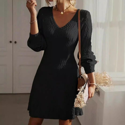 Texture long sleeved elegant French dress 长袖气质优雅连衣裙