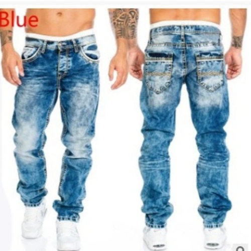 Fashionable casual long pants straight leg hip-hop jeans