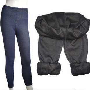 imitation pants denim warm pencil leggings Thick