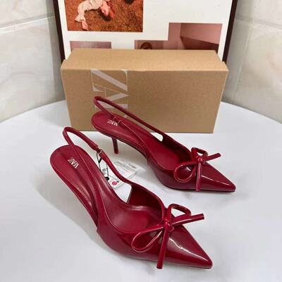 shallow high heele shoes pointed toe straight buckle sandals