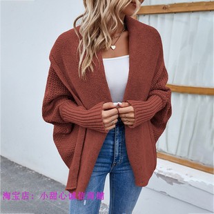 bat sleeve 开衫 外套 jacket knitwear cardigan Women sweater