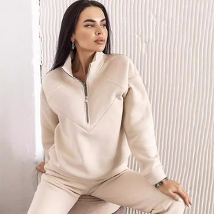 two sweatshirt hooded suit long sleeved piece casual