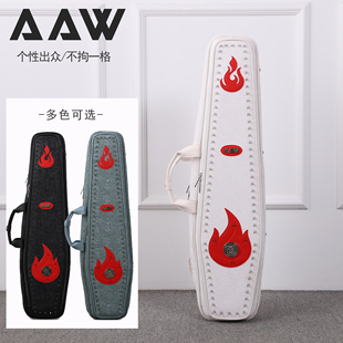 AAW杆包新时尚个性朋克铆钉皮火焰大头台球杆包九球杆袋1/2杆套箱