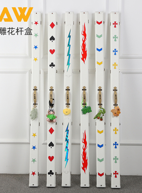 aaw台球通杆盒创意皮雕花缝制两槽双槽小头杆盒子杆箱包高颜值新