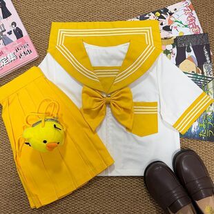 胖MM大码三本基础款水手服jk套装马卡龙多巴胺水手服夏天小清新女