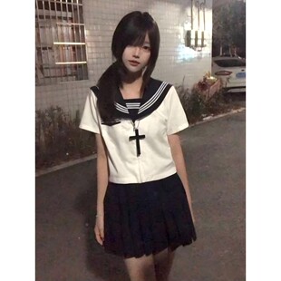 胖MM大码JK制服校园学院风三本水手服正统班服夏季短袖学生套装女