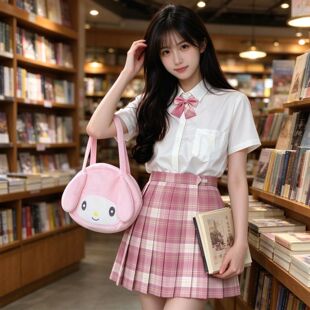胖mm大码女百褶裙学生校服格裙夏JK制服裙套装全套长袖日系半身裙