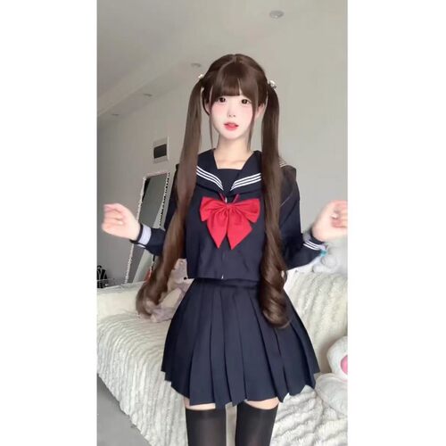 胖MM大码JK制服水手服穿搭校供感三本长短袖日系学院风百搭短裙女