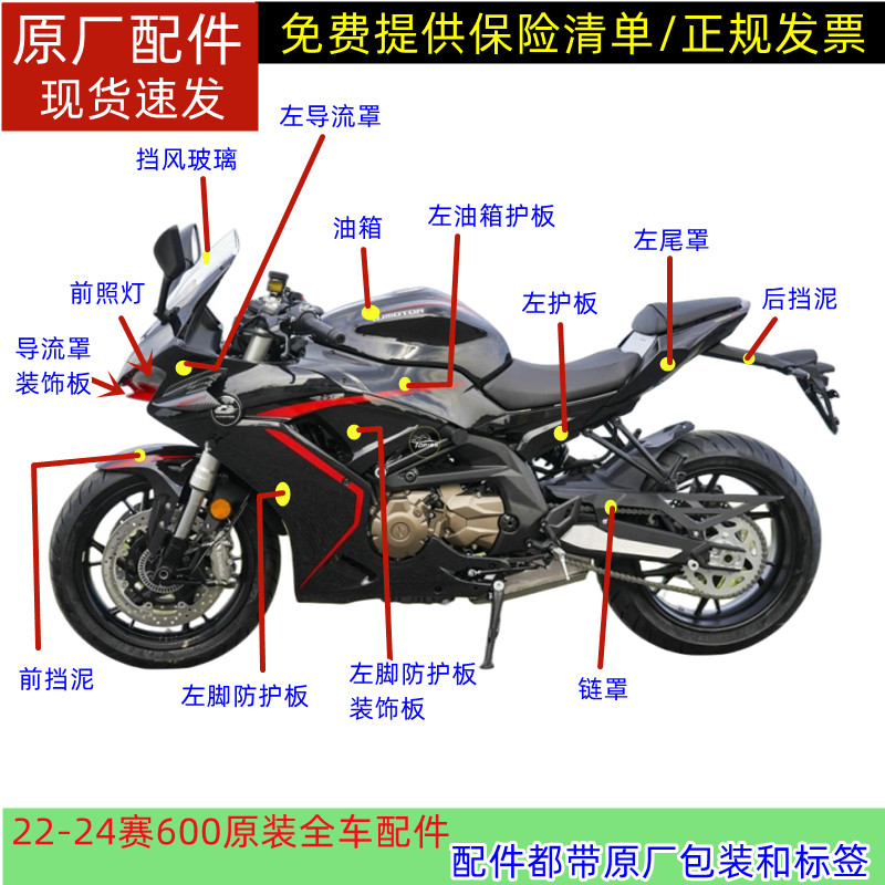 新款赛600赛QJ600GS-3D外壳大灯导流罩脚防护板尾罩挡泥板定风翼,摩托车/装备/配件,摩托车外壳,淘宝优惠券,粉丝福利购,淘宝优惠卷