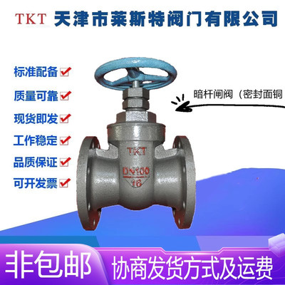 TKT天津莱斯特阀门Z45T-16Q球墨铸铁法兰暗杆铜芯闸阀DN40-200