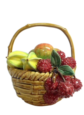 石湾公仔荔枝篮子家居装饰包邮