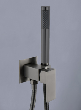 枪灰色手持花洒淋浴套装暗装阀体支架一体式浴缸龙头增压喷枪套装