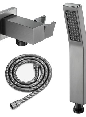 YJB拉丝枪灰色卫浴配件手持花洒洗澡淋浴头全铜手提喷淋头硅胶嘴