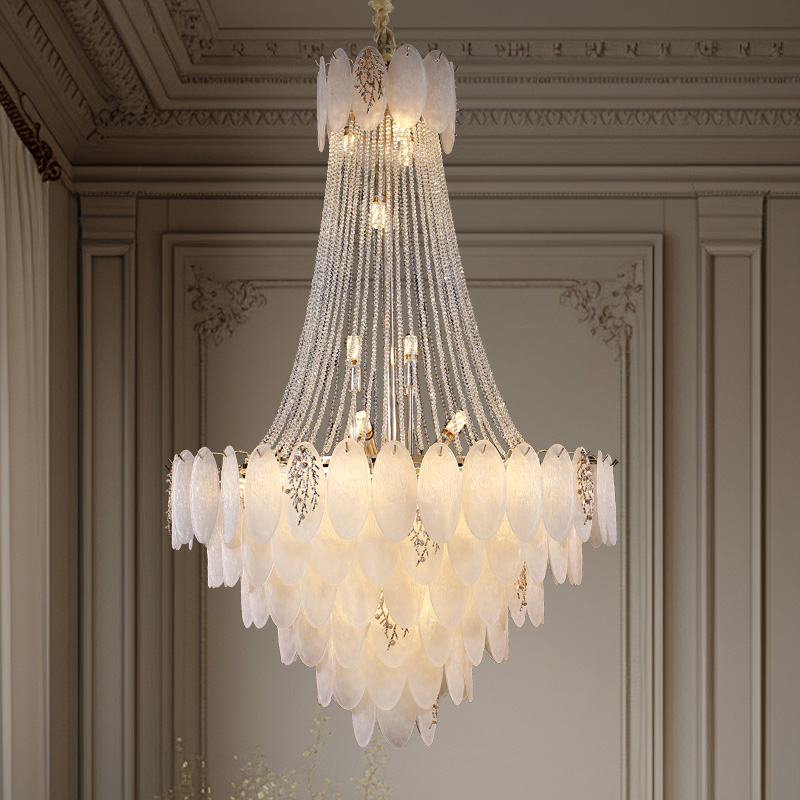 法式轻奢复式楼大吊灯楼梯长吊灯别墅loft挑空楼梯高级灯具