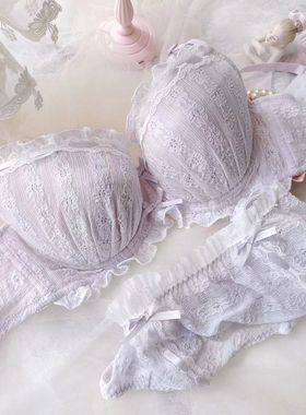浅紫色泡泡棉大码文胸套装85G85H90D90F90G95C95D95G100D100E100G
