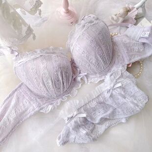 浅紫色泡泡棉大码文胸套装85G85H90D90F90G95C95D95G100D100E100G