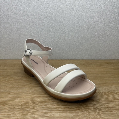 Hush Puppies 暇步士女鞋夏季凉鞋真皮坡跟休闲凉鞋