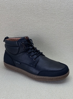 Hush Puppies暇步士男鞋头层牛皮高帮马丁靴平底短靴经典款W1D45