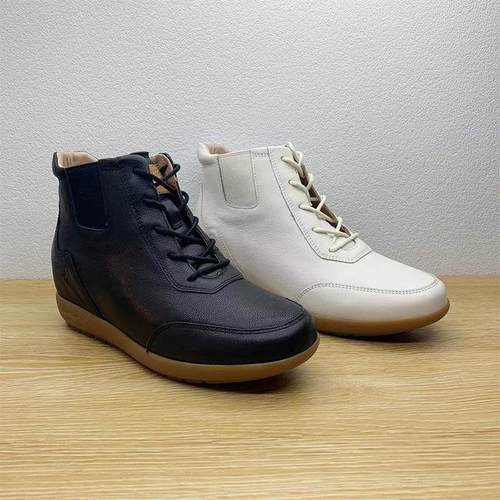 经典短靴内增高女鞋暇步士圆头