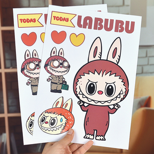 LABUBU贴纸防水防晒旅行箱笔记本行李箱摩托车改造专用装饰贴纸