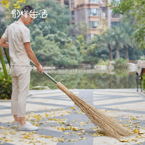 庭院扫把加长扫地笤帚室外扫院子大扫把家用户外铁树大扫帚竹扫把 - 封面