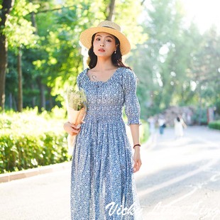 LIBERTY复古法式 高要打揽气质显瘦连衣裙