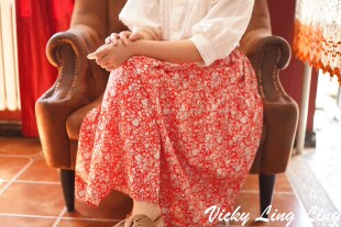 利伯缇liberty复古红色半裙小众