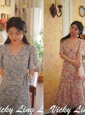 LIBERTY复古蓝色天使/奇异蘑菇茶歇裙