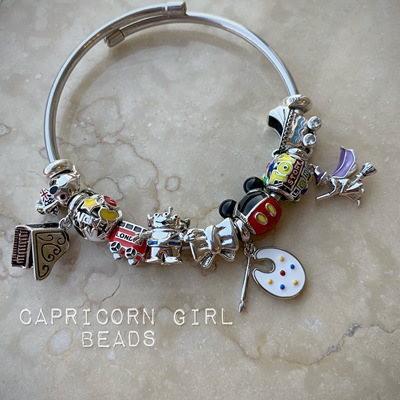 diy米奇童趣风手链吊坠银珠