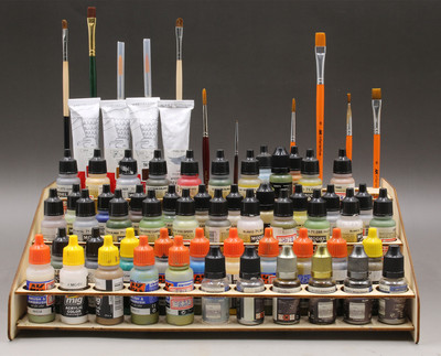 木质易模型油漆画笔架2合1钢铁