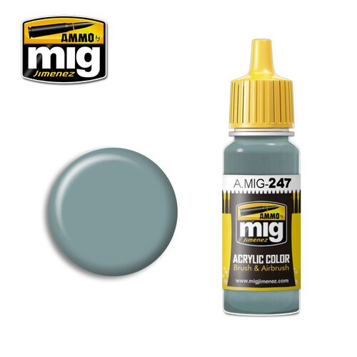 钢铁苍穹 AMMO MIG 真实色水性漆 247 HELLBLAU RLM78 17毫升