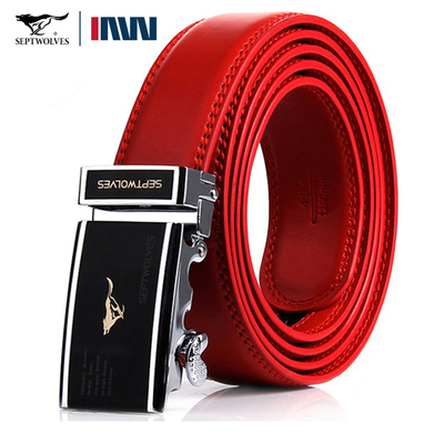 裤带七匹狼牛皮男士自动扣合金