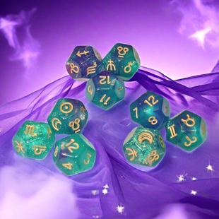 水晶星空12星座骰子3颗套装 十二面数字色子游戏筛子桌游道具礼品