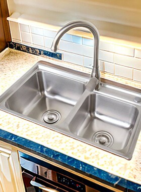 68x39 72x40 75x40 76x41厨房水槽双槽 不锈钢洗菜盆 水盆加深水