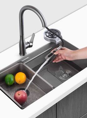 60x40 68x40 75x40黑色不锈钢水槽单槽手工厨房盆洗菜盆洗水池