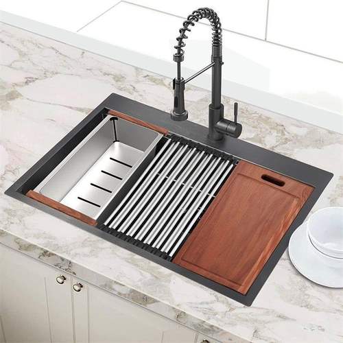 水槽双槽单槽拉丝水盆一体