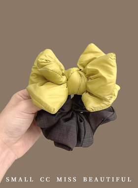 紫色栀子蝴蝶结枕头发圈韩版可爱海绵大肠发圈女丸子头绳